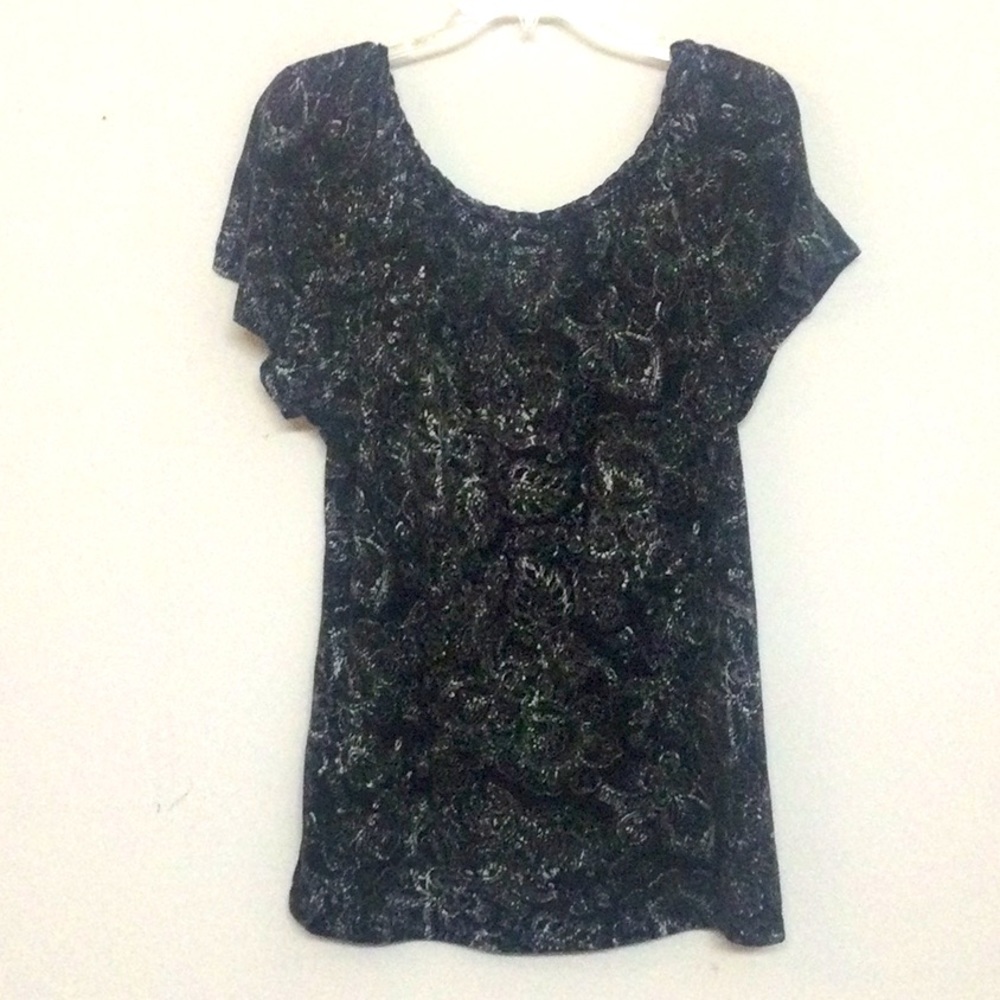 🌞 Faded Glory black short sleeve off the shoulder/scoop tunic women plus size 20 - Picture 2 of 16